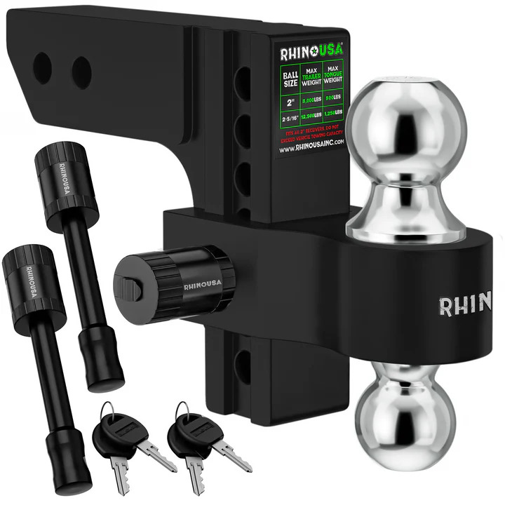 Rhino USA 2” Adjustable Drop Trailer Hitch